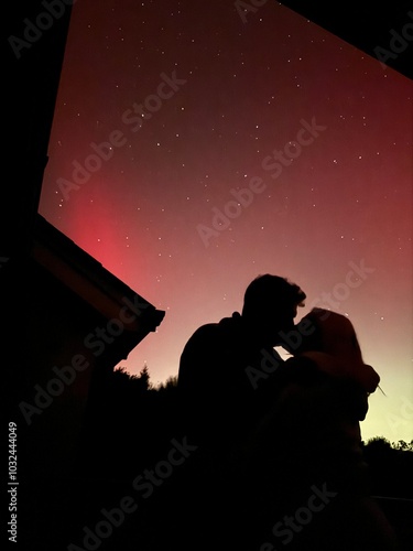 Sillhouette in the northern lights