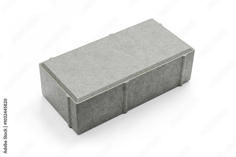 Grey concrete pavement brick isolated - 3d rendering