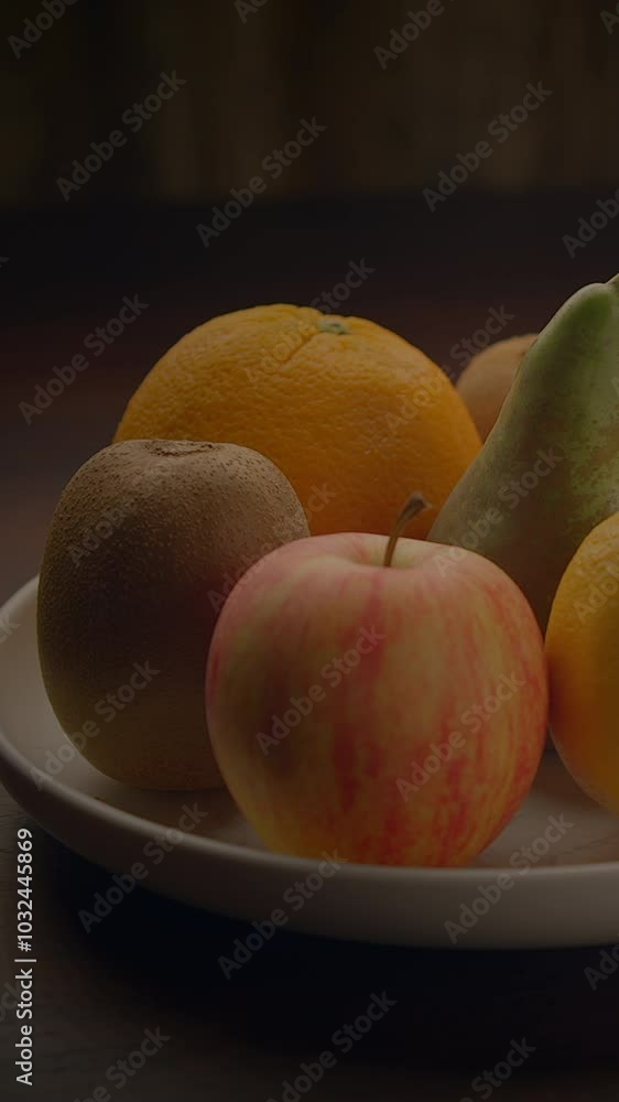 Fresh Assortment of Juicy Fruits Artfully Arranged on a Rustic Plate Still Life Display Fresh Assortment of Juicy Fruits Artfully Arranged on a Rustic Plate Still Life Display