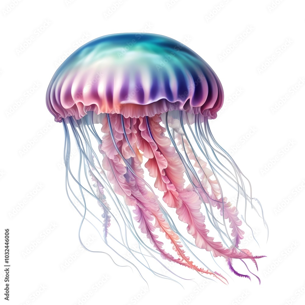 translucent jellyfish isolated on a clean white backdrop translucent jellyfish isolated on a clean white backdrop