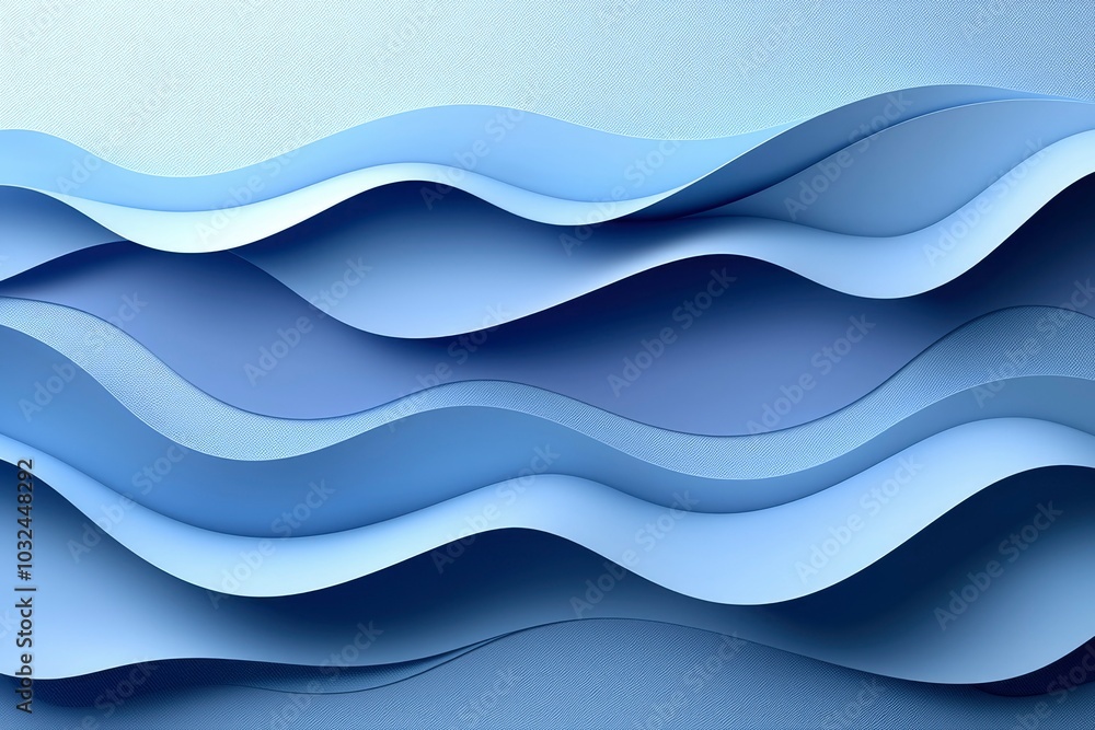 Abstract Wavy Blue Paper Background Abstract Wavy Blue Paper Background