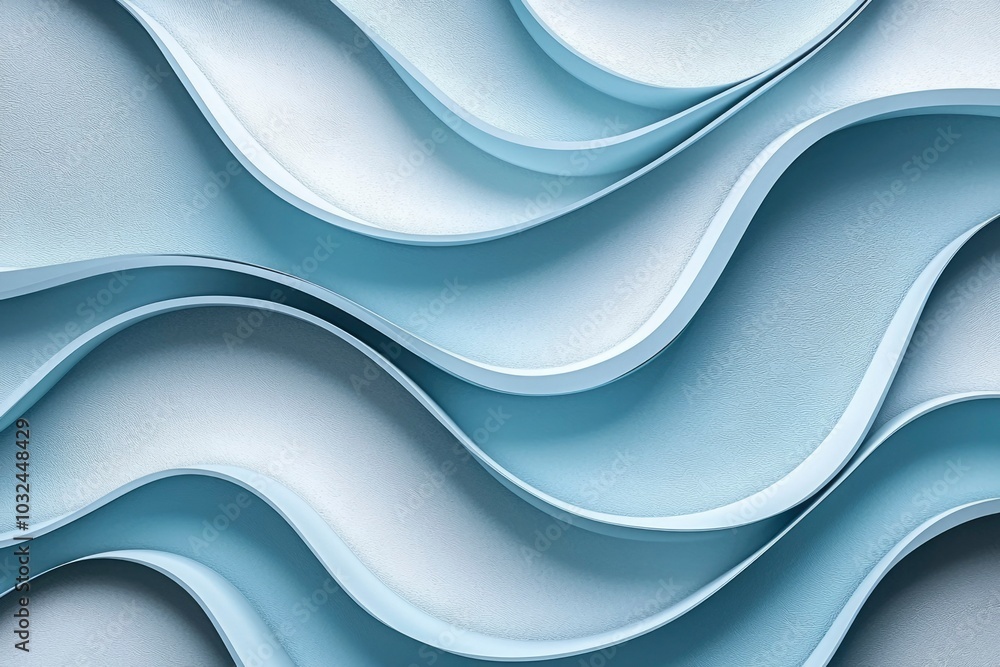 Abstract Blue and White Curved Shapes Abstract Blue and White Curved Shapes