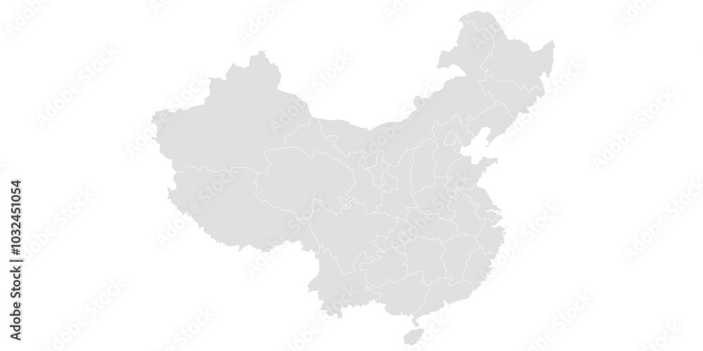 China administrative map. provinces map of China, blank Map, empty map of China, people's republic of China, PRC, East Asia China administrative map. provinces map of China, blank Map, empty map of China, people's republic of China, PRC, East Asia