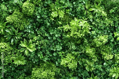 A Lush Green Wall of Intertwining Foliage