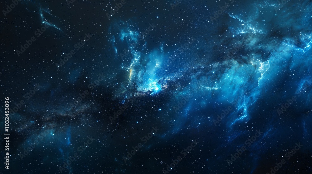 Cosmic Dreamscape A Starry Night with Nebular Swirls in a Deep Blue Canvas Cosmic Dreamscape A Starry Night with Nebular Swirls in a Deep Blue Canvas