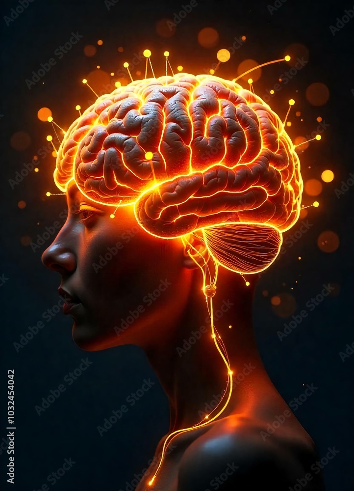 human head with brain human head with brain