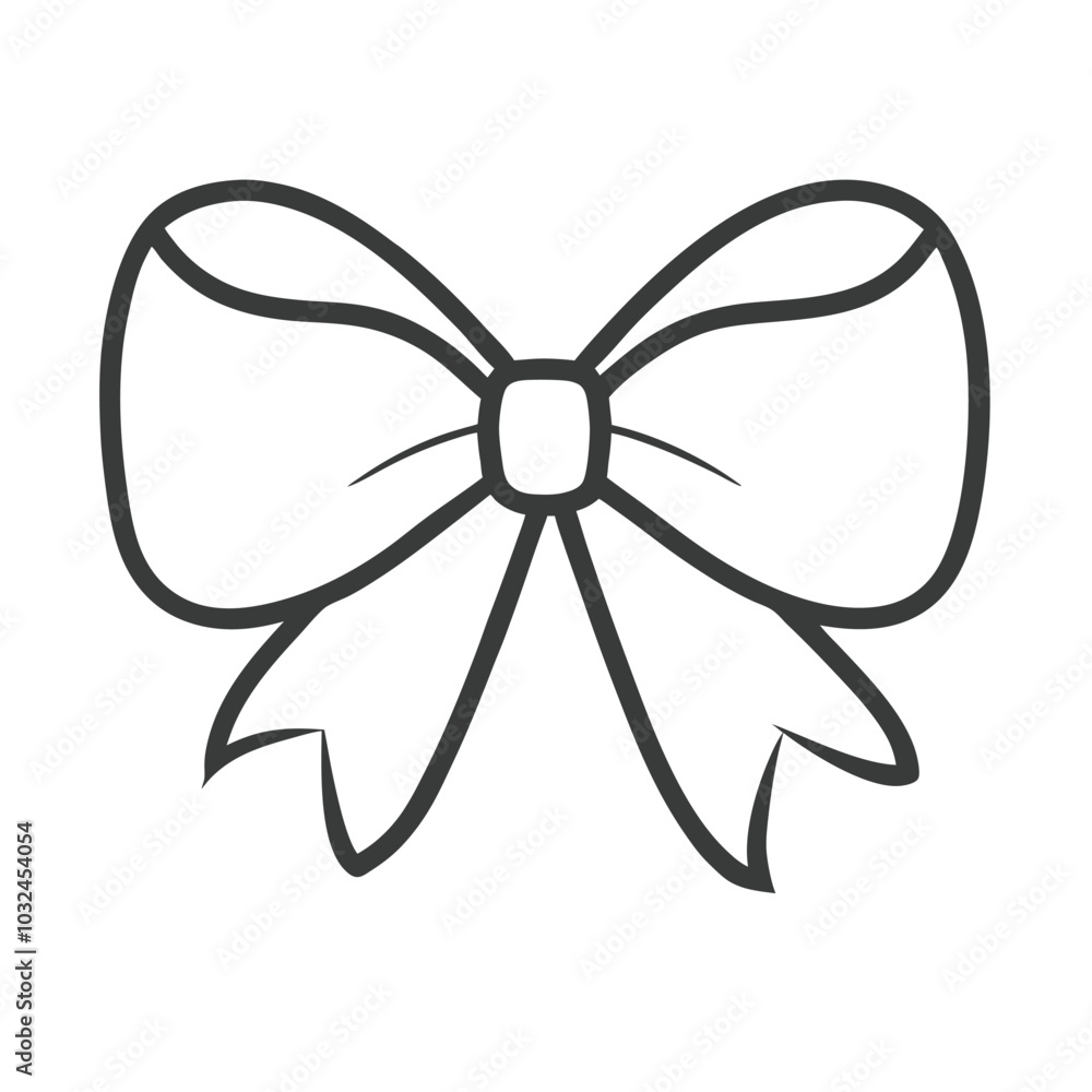 Cute Bows Line Art Vector Illustration for Kids Designs. Cute Bows Line Art Vector Illustration for Kids Designs.