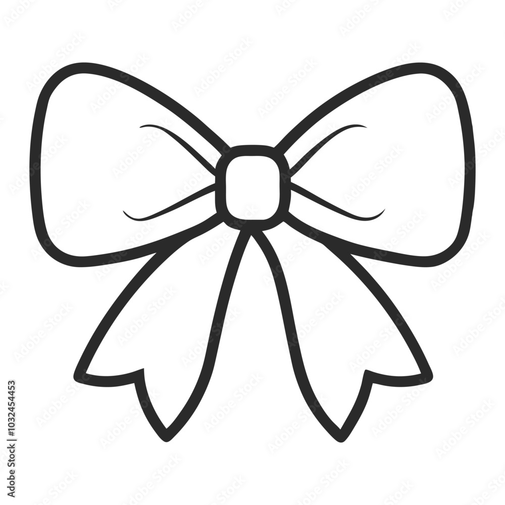 Cute Bows Line Art Vector Illustration for Kids Designs. Cute Bows Line Art Vector Illustration for Kids Designs.