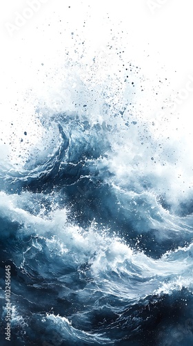 Stormy Ocean Watercolor Seascape Art