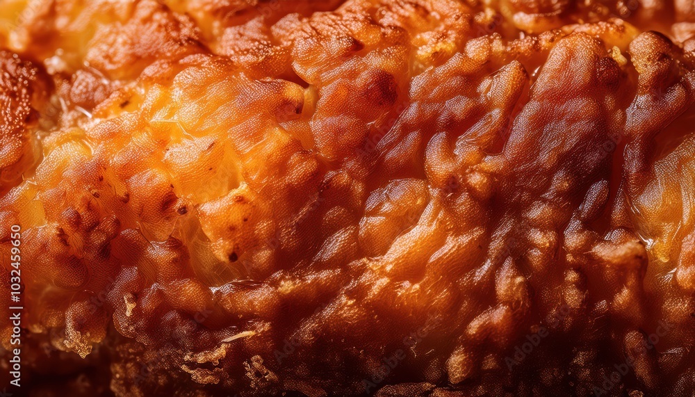 Close-Up of Crispy Fried Chicken Skin with Golden Brown Texture. Perfect for Food Promotions, Fried Chicken Recipes, or Menu Visuals Highlighting Crunchy, Flavorful Detail Close-Up of Crispy Fried Chicken Skin with Golden Brown Texture. Perfect for Food Promotions, Fried Chicken Recipes, or Menu Visuals Highlighting Crunchy, Flavorful Detail