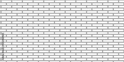 White brick blank home wall construction texture copy for space panorama white tiles and black joints. white brick wall used for background.	
