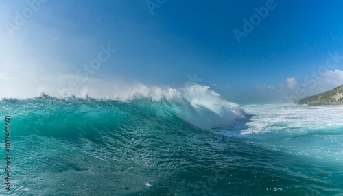 Nature's fury displayed in stunning wave formations. 