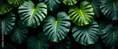 Collection of white tropical leaves,foliage plant with color space background