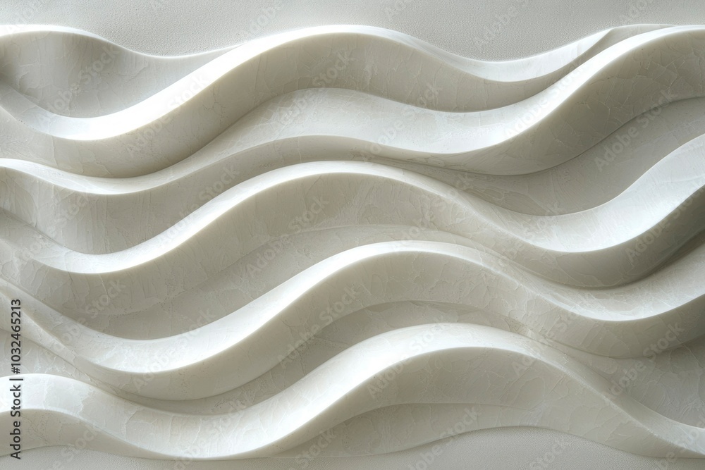 Abstract Wave Pattern in White Plaster Abstract Wave Pattern in White Plaster