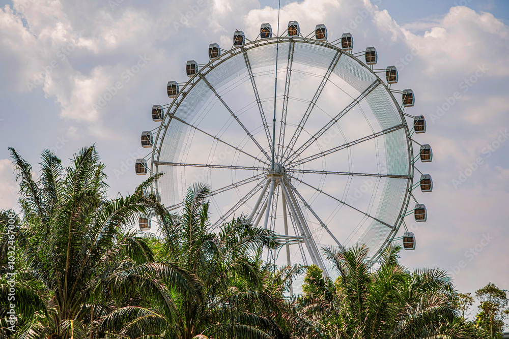 Fototapeta premium Ferris wheel attraction near Kuala Lumpur