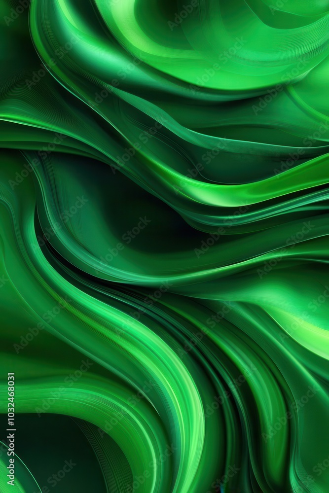 Obraz premium Organic green lines twist and flow in a seamless abstract pattern