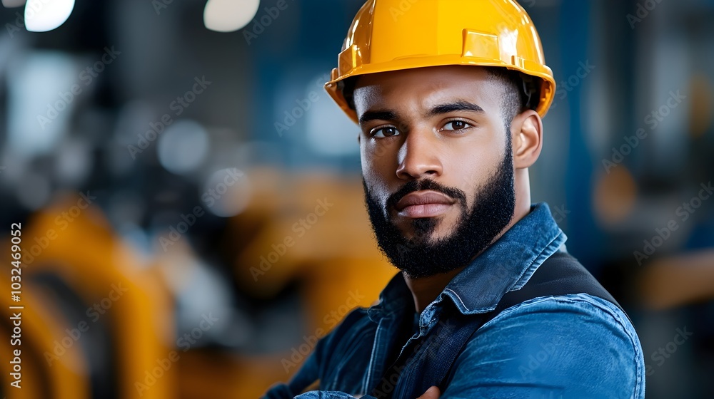 Portrait shot of a factory worker conducting routine checks and inspections on industrial equipment and machinery with an empty space for text overlay or copy Portrait shot of a factory worker conducting routine checks and inspections on industrial equipment and machinery with an empty space for text overlay or copy
