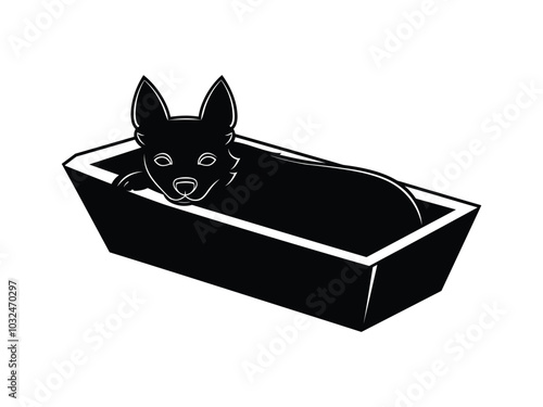 Vampire Coffin Dog Silhouette – Halloween Pet Design