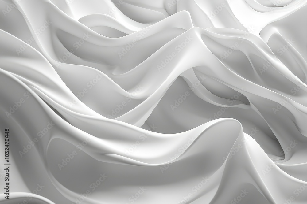Obraz premium Abstract White Swirling Pattern with Smooth Curves