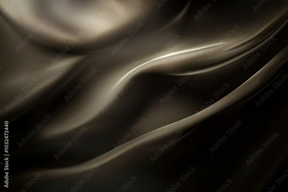 Fototapeta premium Abstract Close-Up of a Smooth, Wavy, Dark, Textured Surface