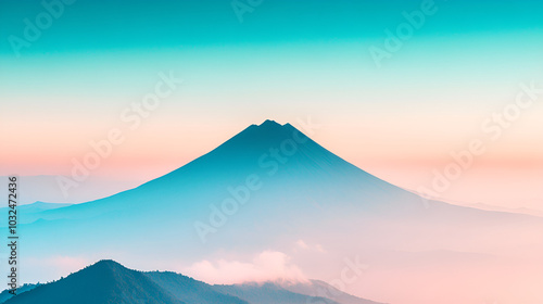 Majestic volcano under clear sky