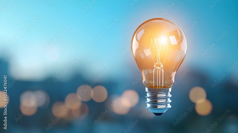 Glowing light bulb floating above a business plan symbolizing a bright idea or innovative strategy for company growth and future success Glowing light bulb floating above a business plan symbolizing a bright idea or innovative strategy for company growth and future success
