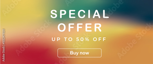 Abstract soft hologram banner gradient background vector illustration. Special offer sale banner