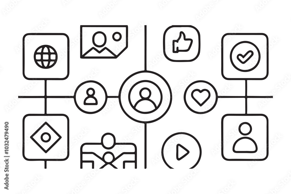 Minimal Communication and Navigation Icons Set Minimal Communication and Navigation Icons Set