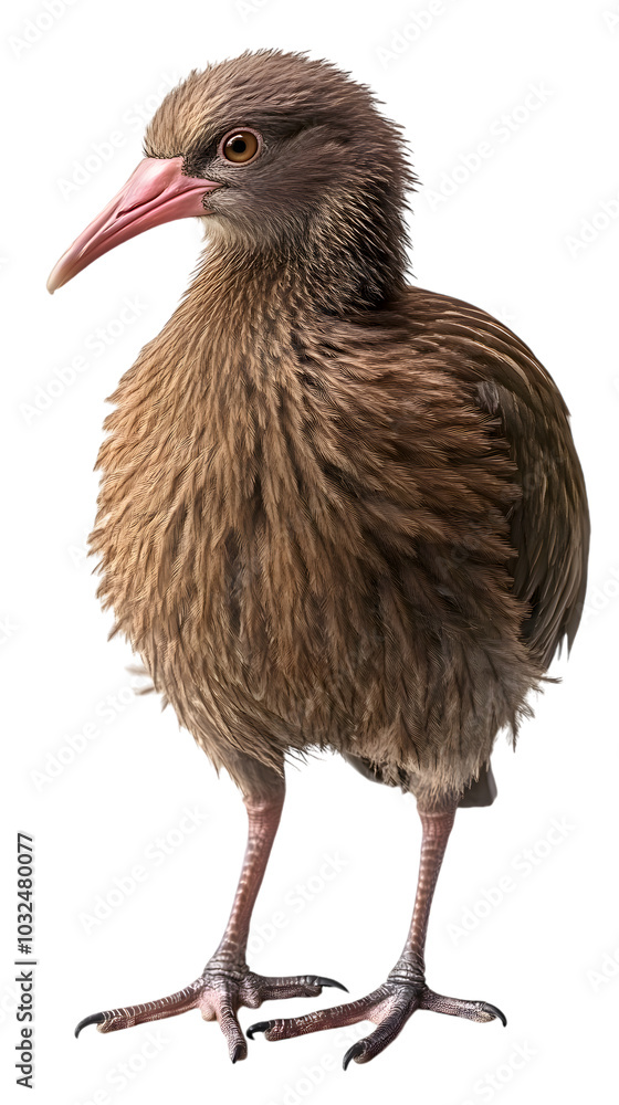 Fototapeta premium Kiwi Bird on Transparent PNG Background, Photo Realistic, Wallpaper, Cover and Screen for Smartphone, PC, Laptop, Transparent PNG