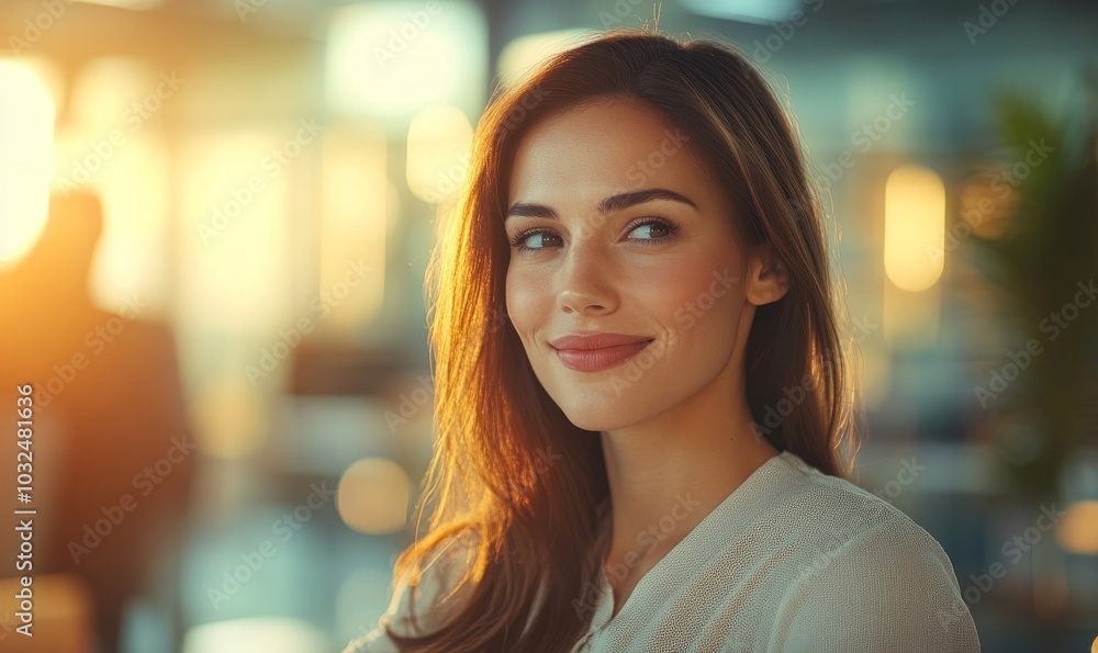 Business woman discussing work with a colleague in modern office, Generative AI Business woman discussing work with a colleague in modern office, Generative AI