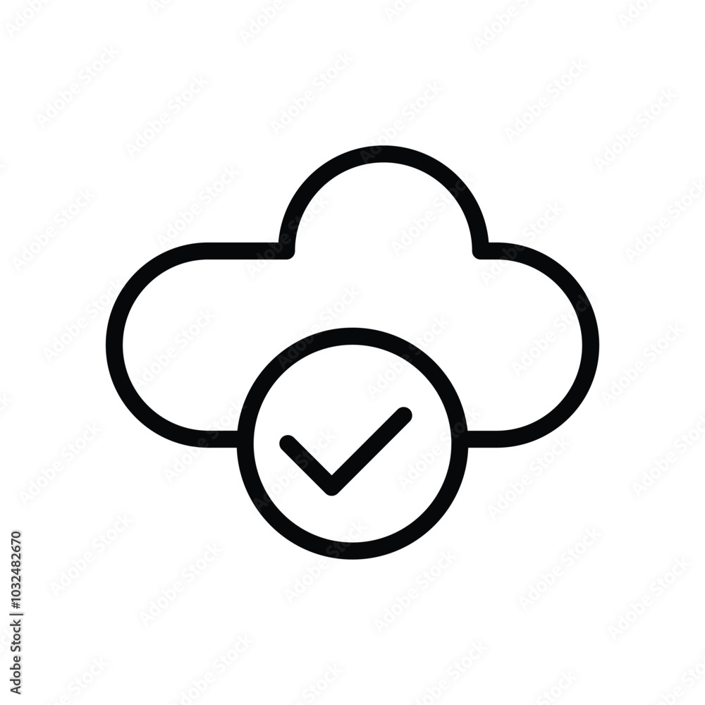 This is A nice Tick Approved Cloud Icon Design This is A nice Tick Approved Cloud Icon Design