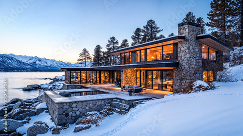 Luxury Home Aspen Lake Tahoe Jackson Hole Winter Snow Mountains