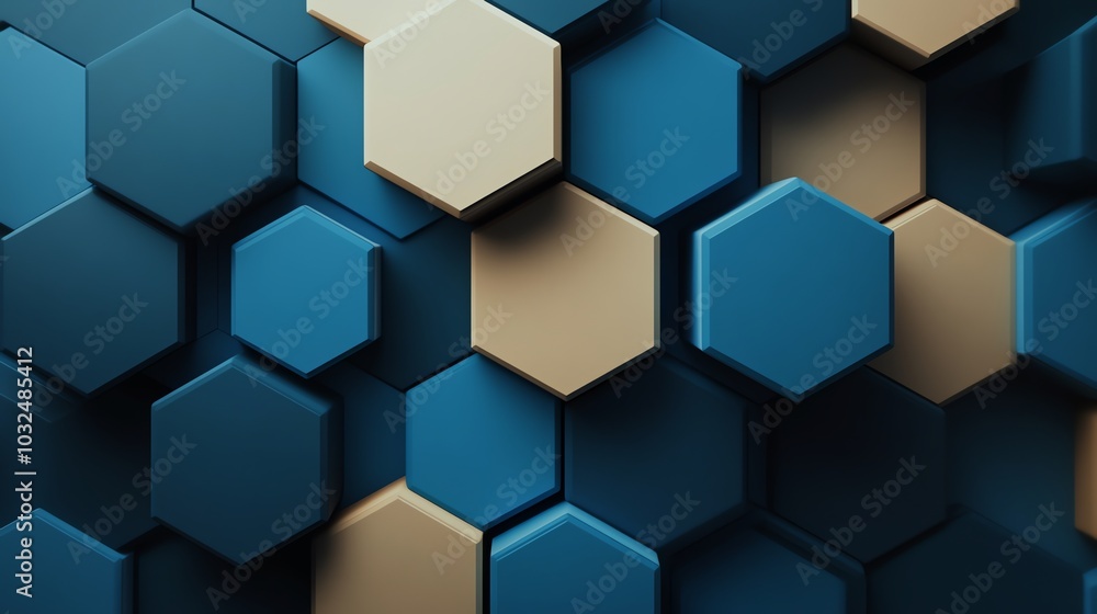 Abstract blue hexagon background with geometric shapes Abstract blue hexagon background with geometric shapes