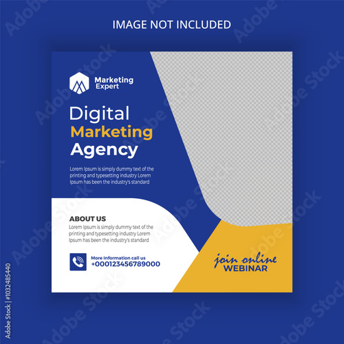 marketing agency webinar and corporate social banner design template