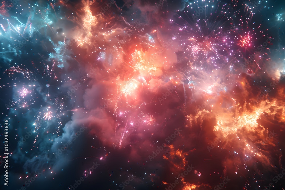 Spectacular Fireworks Display Illuminating the Night Sky Spectacular Fireworks Display Illuminating the Night Sky