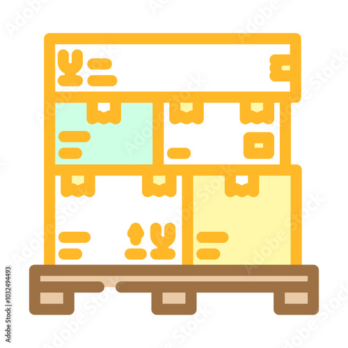 pallet box cardboard packaging color icon vector. pallet box cardboard packaging sign. isolated symbol illustration