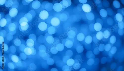 Abstract Blue bokeh defocus glitter blur background isolated with white highlights, png