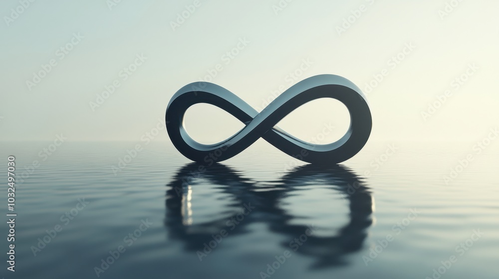 Minimalist infinity loop in a peaceful, abstract space, symbolizing endless possibilities and continuity. Minimalist infinity loop in a peaceful, abstract space, symbolizing endless possibilities and continuity.
