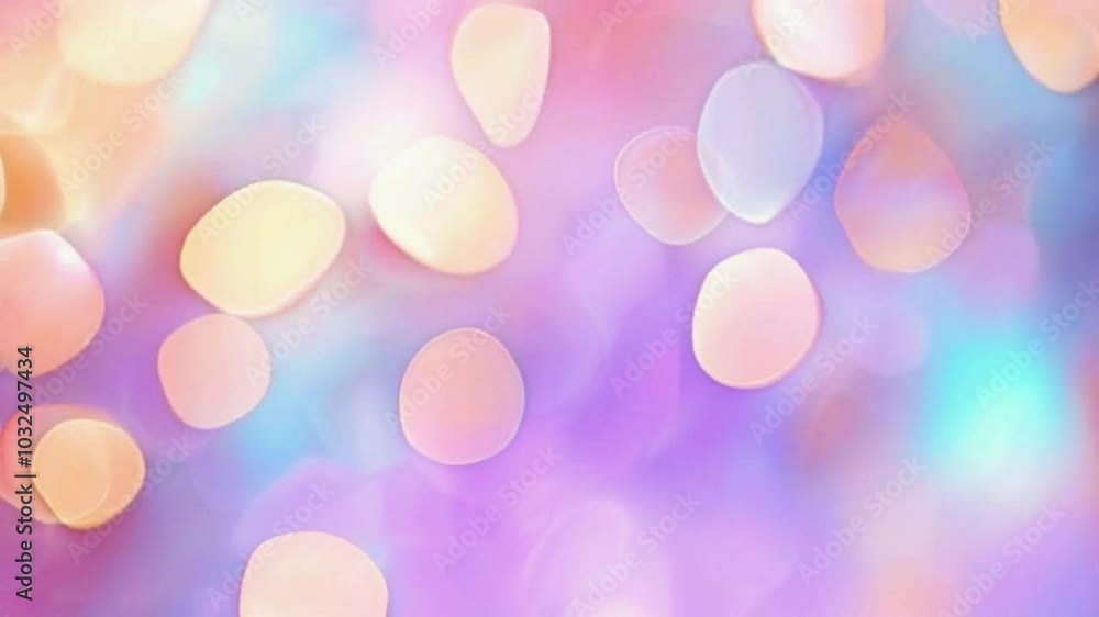 Soft pastel bokeh lights in peach, lavender, and light turquoise float expand graceful rhythm, luxurious, glowing texture dreamy luxury, 4k High-Quality texture background Animation Video Soft pastel bokeh lights in peach, lavender, and light turquoise float expand graceful rhythm, luxurious, glowing texture dreamy luxury, 4k High-Quality texture background Animation Video