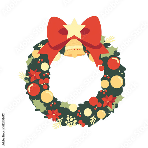 クリスマスリーズの切り抜きイラスト3
