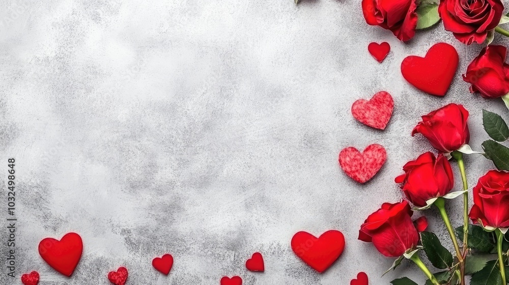 A minimalist arrangement of red roses on a monochrome table, creating a bold yet subtle romantic ambiance. A minimalist arrangement of red roses on a monochrome table, creating a bold yet subtle romantic ambiance.