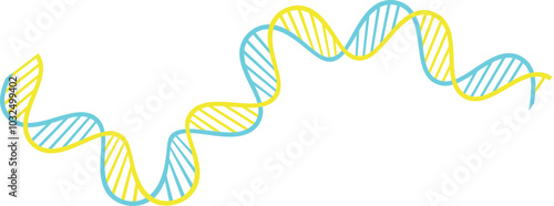 Colorful DNA helix symbol. DNA molecule icon. Genetic element for science, biology, chemistry, medical and gene cell concept