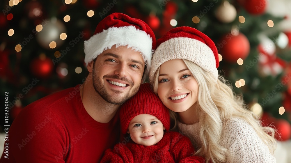 Joyful family celebrating Christmas together Joyful family celebrating Christmas together