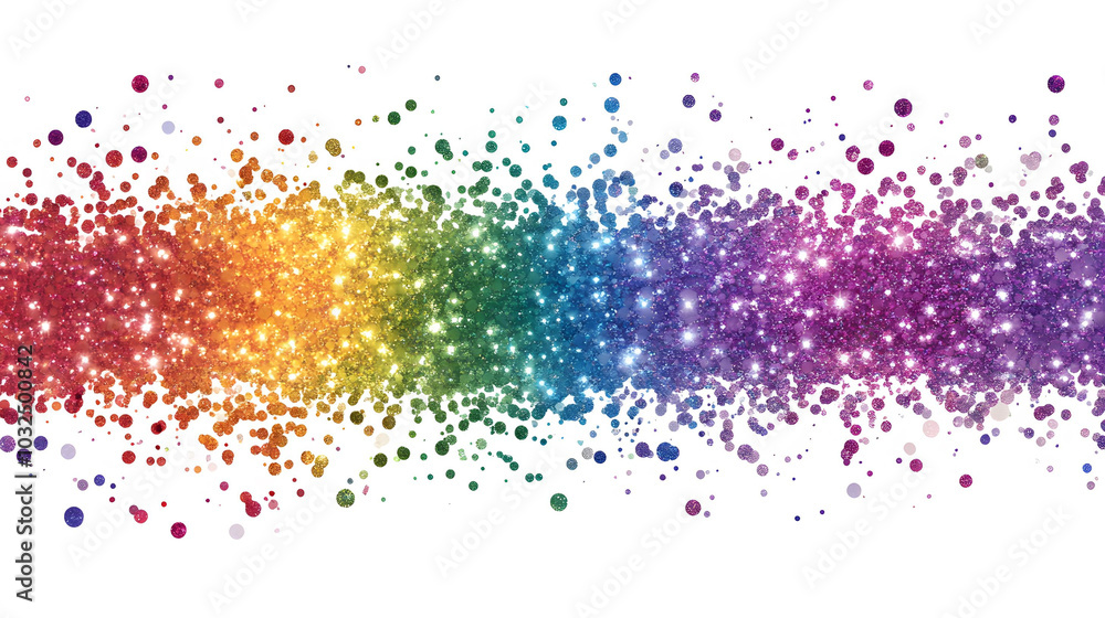 Glittering rainbow rectangle design, vibrant colors on a clean white backdrop, perfect for digital art and creative projects Glittering rainbow rectangle design, vibrant colors on a clean white backdrop, perfect for digital art and creative projects
