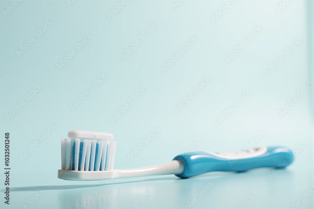 Clean Toothbrush on Soft Background with Gentle Lighting Clean Toothbrush on Soft Background with Gentle Lighting