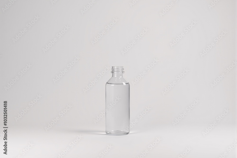 Minimalist Water Bottle on Clean Background Minimalist Water Bottle on Clean Background