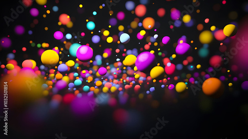 Vibrant logo design for a painting company featuring colorful dots and a dynamic 3D effect against a dark backdrop