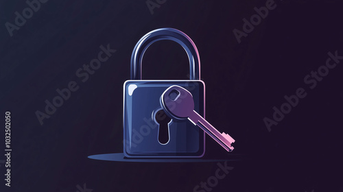 A key is shown next to a lock, with the lock being a padlock