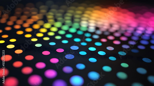 Vibrant Logo Design for Painting Company Featuring Colorful Dots and 3D Effect on Dark Background