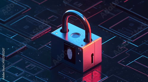 A lock with a fingerprint scanner on it